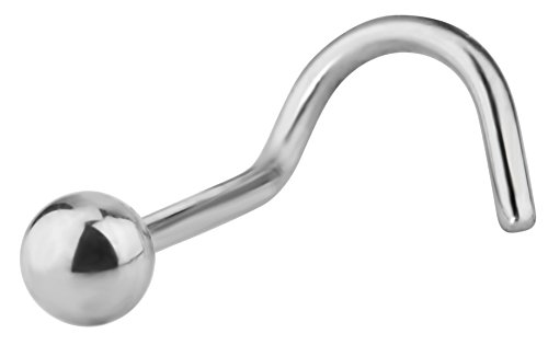 Preisvergleich Produktbild Forbidden Body Jewelry Nasenschraube mit Stahlkugel Chirurgenstahl 20 g