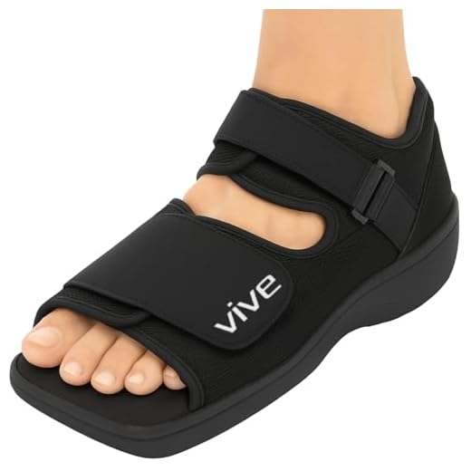 Vive Post Op Shoe - Lightweight Medical Walking Boot with Adjustable Strap - Orthopedic Recovery Cast Shoe for Post Surgery, Fractured Foot, Injured Toes, Stress Fracture, Sprains - Left or Right Foot