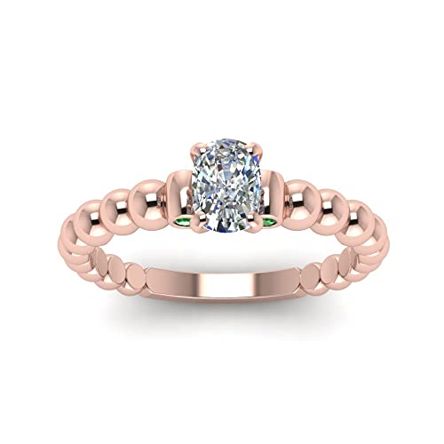 Image of 55Carat Choose Your Gemstone Bead Diamond CZ Engagement Ring Rose Gold Plated Cushion Shape Side Stone Engagement Rings Everyday Jewelry Wedding Jewelry Handmade Gifts for Wife US Size 4 to 12