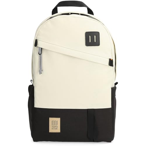 Image of Topo Designs Daypack Classic Backpack - Daily Carry Pack Designed in Denver, Functional Travel Bag, Recycled Nylon, 2 Padded Laptop Sleeves, 21L (Bone White /Black)