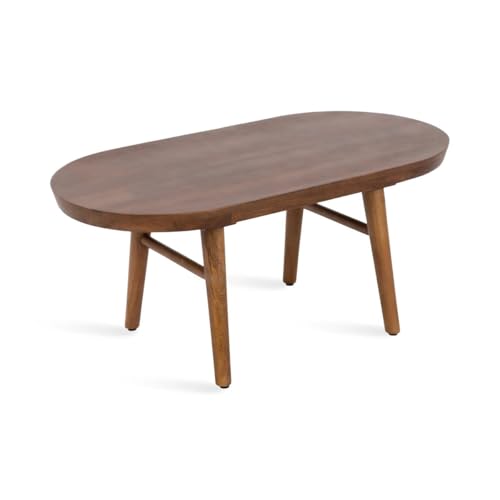 Image of MISAN Solid Sheesham Wood Coffee Table - Elegant Center Table with Two Spacious Drawers | Sturdy & Stylish Wooden Furniture for Home & Living Room (C - Hony)