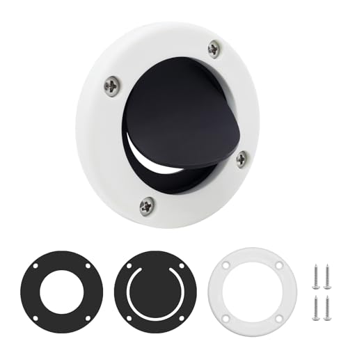 GSGCFYRN Boat Scuppers 2 Pack Boat Self-Bailing Cockpit Mounted Scupper Valve Kit Includes 2-7/8 inch Rubber Flapper Valve Gasket Retainer Ring and Screws Suitable for Yachts Fishing Boats RVs