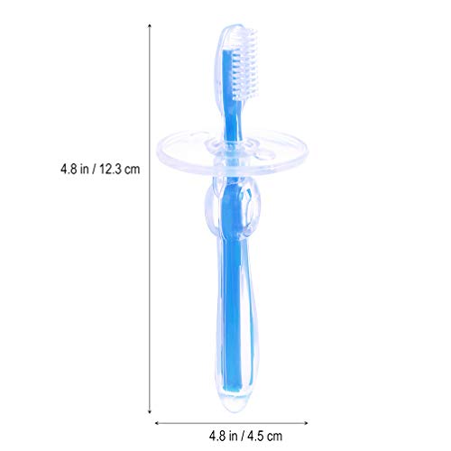 Conjunto de escova de dentes de silicone para bebês, escova de dentes para bebês, escova de dentes d