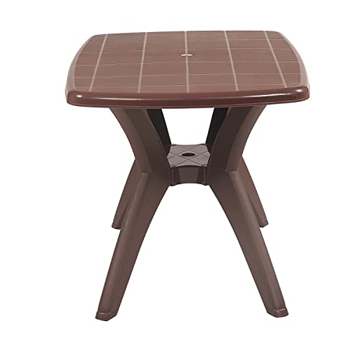Image of SkyGlamour Supreme Melody Plastic Dining & Coffee Table for Home, Cafe, Restaurants Indoor | Outdoor Use (Globus Brown)