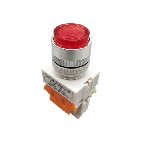 Interruptor pulsador de 22 mm con luz LAY37-11DN rojo de 110 V