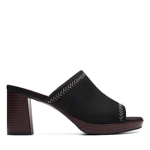 Clarks Clarks Collection Women's AmbyrLyn Park Slide Sandal, Black Nubuck, 11 Medium US