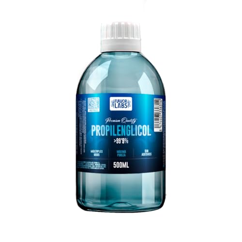 FLAVOR LABS Propilenglicol USP 500 ml – 99,9% pureza – Grado alimentario, cosmético y farmacéutico