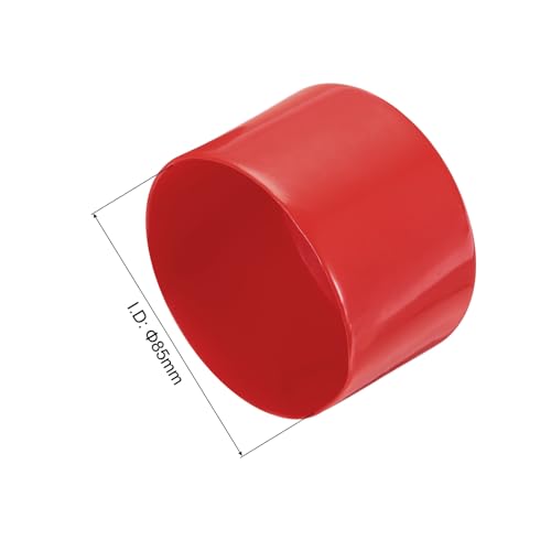 Image of uxcell 4pcs Rubber End Caps 85mm ID Vinyl Round End Cap Cover Screw Thread Protectors Red, 50mm Height