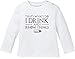 MoonWorks® Baby Langarmshirt Babyshirt I Drink and I Know Things Milch Jungen Mädchen Shirt weiß 68/74 (4-9 Monate)