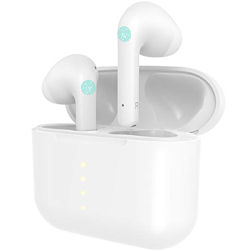 Wireless Earbuds,Bluetooth 5.0 Earphones Noise Cancelling Perfect Bass HiFi Sound Clear Call Dual Mics Touch Control IPX7 Waterproof Lightweight True Wireless Earbuds