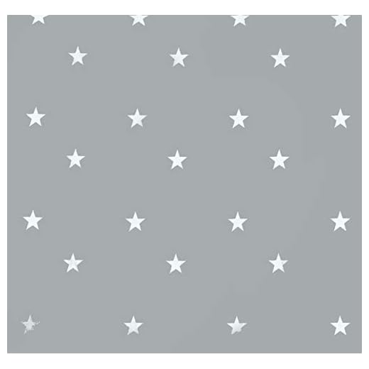 Mantel de hule, rectangular 140 x 180cm Estrellas, gris claro