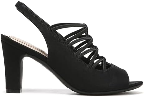 LifeStride womens Cabaret Slingback Dress Heeled Sandal, Black, 7.5 Wide US | Image 1