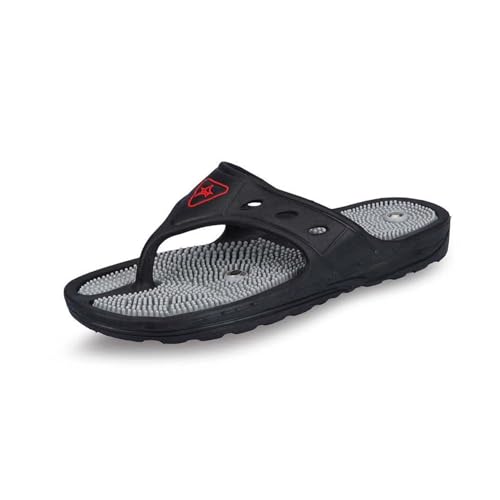 Image of Acupressure slippers for foot massage with magnetic Unisex-Adult (7, Black)