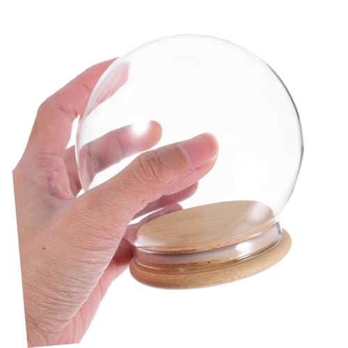 Cúpula de cristal MUELODSIC con base de bambú de alta resistencia 5
