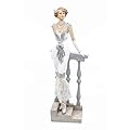 Comfy Hour 13" Standing Lady Leaning Against Stair Handrail Collectible Figurine, Silvery