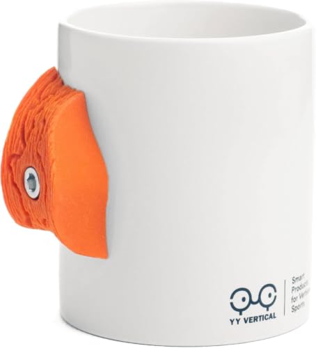 YY Vertical Climbing Mug (Orange) Rock Climber Gift with Real Climbing Holds | Strengthens Your Fingers