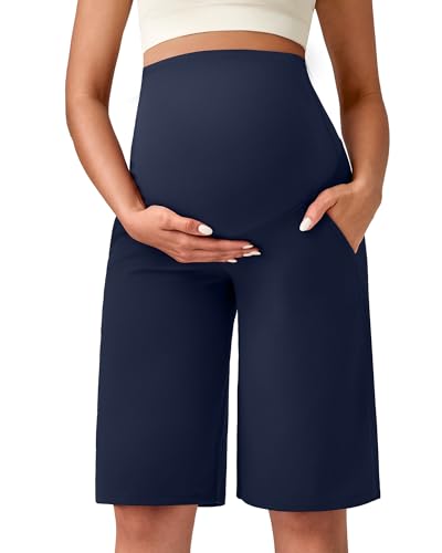 G4Free Pregnancy Shorts Workout Over The Bump Maternity Knee Length ...