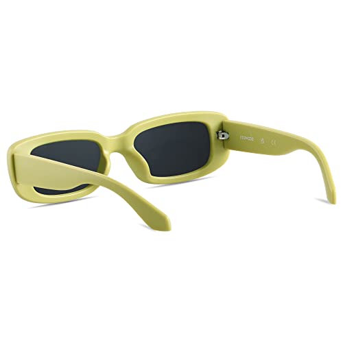 ANDWOOD Rectangle Sunglasses for Women Square Frames Trendy Retro Vintage 90s UV Protection Sun Glasses Small Face2
