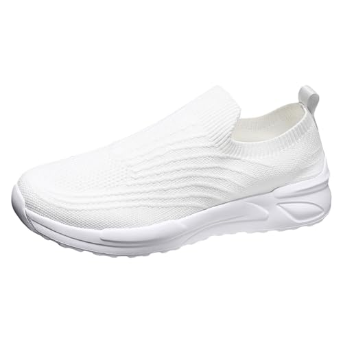 Men Solid Color Mesh Slip On Casual Shoes Comfortable Breathable Soft Sole Round Sneaker Laces for Men