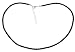 Black Braided Leather Necklace Cord Rope Chain 18 Inches