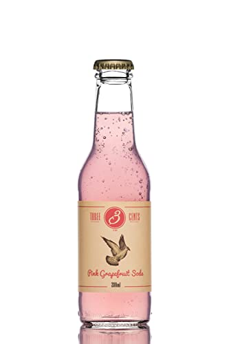 Three Cents Artisanal Beverages - Pink Grapefruit Soda - 200ml - Pack of 24 Bottles