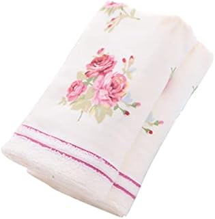 YARNOW Turkish Towels 1PCS Rose Face Towel Vintage Floral Hand Towel Cotton Soft Washcloth Decorative Hand Towel for Bathroom Gym Yoga Hotel 33x73cm (Oyster White) Cotton Beach Towel