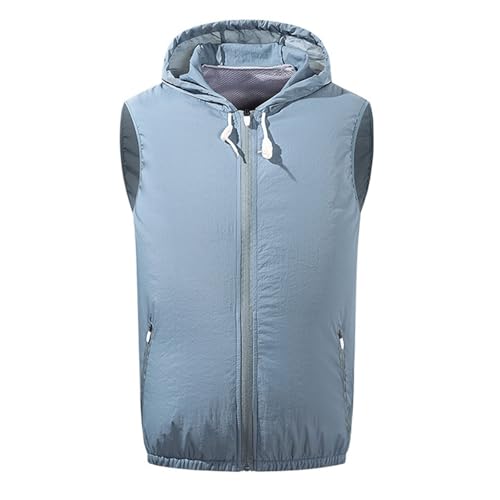 Meichoon Chaleco de Enfriamiento de Verano con 2 Ventiladores Incorporados Chaqueta con Aire Acondicionado Recargable USB para Trabajos a Alta Temperatura