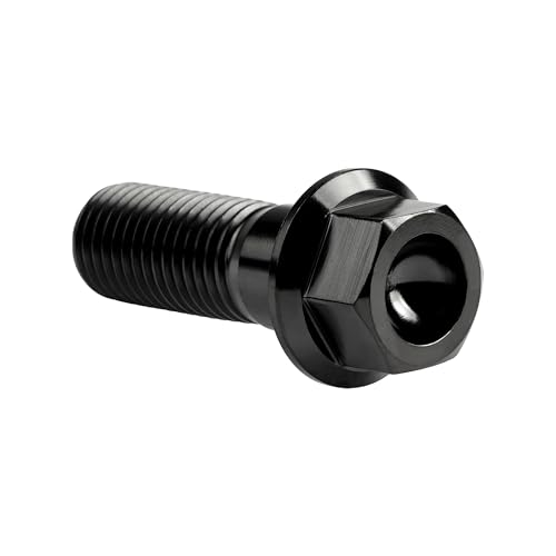 Image of Titanium Bolt M12 30 35 40 45 50 55 60 65 70 75 80 85 90mm Hex Small Flange Head for Motorcycle Car Modification Pack of 4 (M12x35mm Pitch 1.5, Black)
