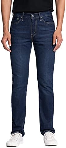 ERSDGG Men's Slim-Fit Denim Jean, Comfort Cotton 5-Pocket Jeans Pants (Mid Blue, 32W x 32L)