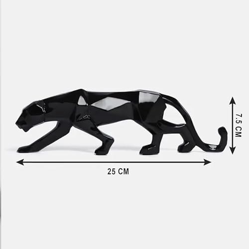 Image of Xtore Modern Geometric Black Panther Statue for Home Decor (Pack of 1, Black)