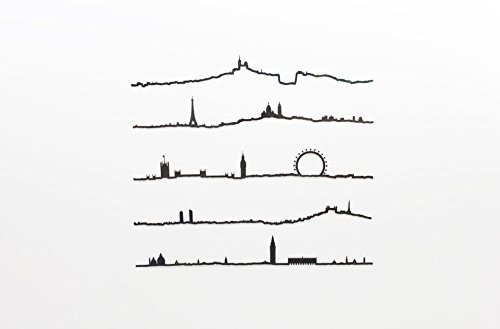 The Line New York Silhouette Metal Wall Art, black, 53.5L x 9.5W cm - Image 2
