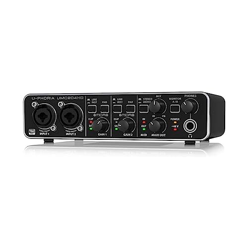 Behringer UMC204HD U-Phoria USB Audio/MIDI Interface with MIDAS Microphone Preamplifiers by Behringer - Image 4