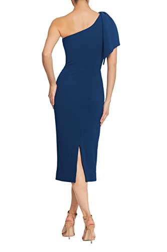 Image of Dress the Population Womens Tiffany One Shoulder Bow Detail Midi Sheath Dress