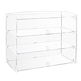 Acryl Vitrine für Gebäck, 3-stöckige Transparent Brotkasten Kommerzielle Bäckerei Vitrine 19,09 x 18.5 x 8.86, Konditorei Vitrine für Cupcakes Kekse Brot Minikuchen Donut