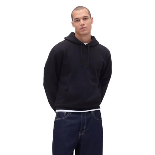 Image of Gap Men Printed Cotton Blend Relaxed Fit Full Sleeve Hoodie