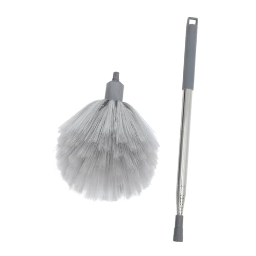 OUNONA Ceiling Fan Duster with Extension Pole High Ceiling Cleaner Telescopic Duster for Cobwebs and Dust Washable and Reusable for Home Use Gray