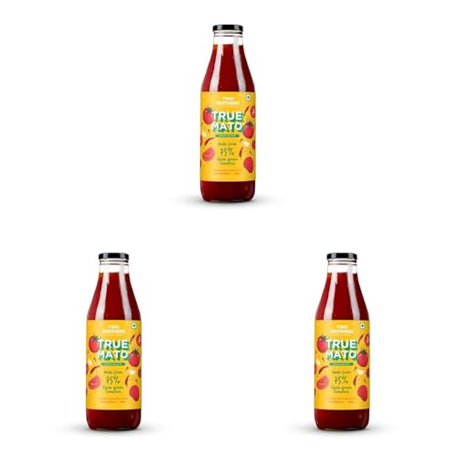 Image of Two Brothers Organic Farms Truemato Ketchup - Spicy Tomato Ketchup 750g | Naturally Made with 75% Fresh Tomatoes | No Refined Sugar | Upgraded (Pack of 3)