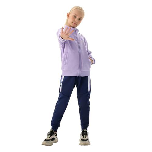 Girls Tracksuit 2 Piece Outfits Girls Sweatsuit Set Full Zip Jacket and Jogger Set Sweatpants Activewear Set4