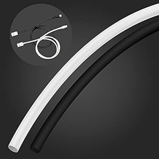 Heat Shrink TUBING,YuShi 6mm Diameter Black and White Heat Shrink Electrical TUBING(1.3 Meter Length Each),2:1 Shrink Ratio,to Repair and Strengthen iPhone 5~11 Original Charging Cable