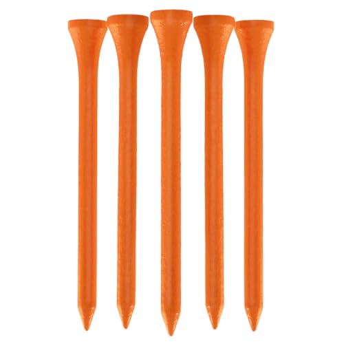100 Pcs Bamboo Golf Tees | Multiple Colours &Amp; Sizes | Castle Golf Tees | Standard Golf Tees | Eco Friendly &Amp; Sustainable Bamboo Golf Tees (83Mm Neon Orange)