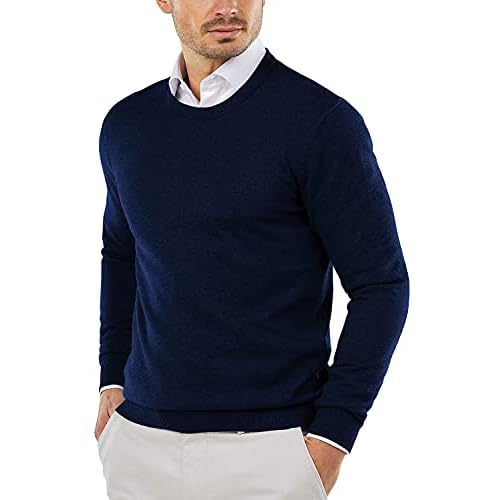 COOFANDY Men’s Crew Neck Sweater Slim Fit Lightweight Sweatshirts Knitted Pullover for Casual Or Dressy Wear