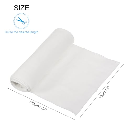 Image of MECCANIXITY 39 inch Elastic Cuffs Ribbed Trims Cotton Fabric Knit Rib Stretch Tape Cuff Sleeve Waistband for Sewing, 6 inch Wide Cream White