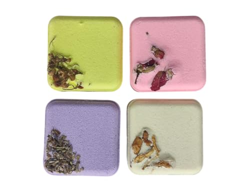 Image of Square Bath Bomb for Fizzing Spa | Bath Bomb for Relaxing Experience | Infused with Essential Oils, Floral Aroma & Moisturizing Care | Soothing Fizzer for Softening & Refreshing - 90 GM