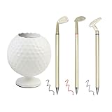 Generisch Golf Stiftehalter Für Den Schreibtisch - Organizer Aus PU Leder Für Die Schreibtischdekoration - Aufbewahrung Für Stifte Und Golf Utensilien | Für Arbeitszimmer Homeoffice Männer Väter Fans
