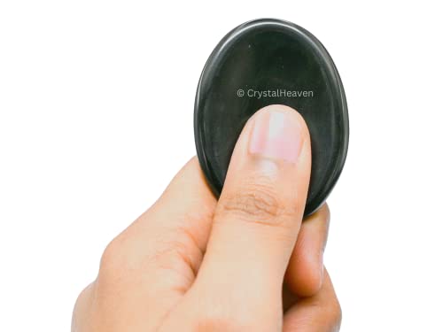 Image of Black Agate Crystal Thumb Worry Pebbles Stones for Anxiety Stress Relief