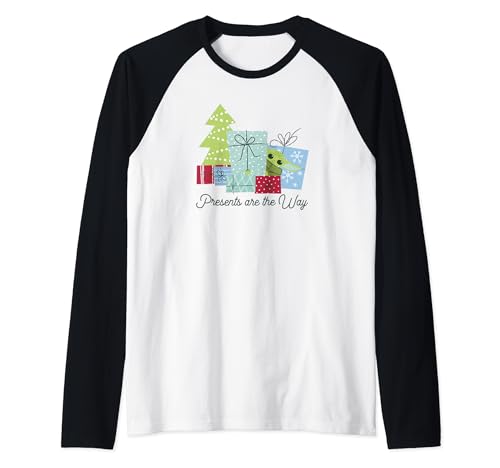 Idée cadeau Star Wars The Mandalorian : le t-shirt de Noël raglan pour fan de Grogu