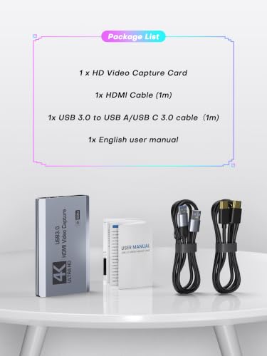 Image of XIIXMASK USB 3.0 HDMI Capture Card, 4K60FPS Capture with Pass-Through