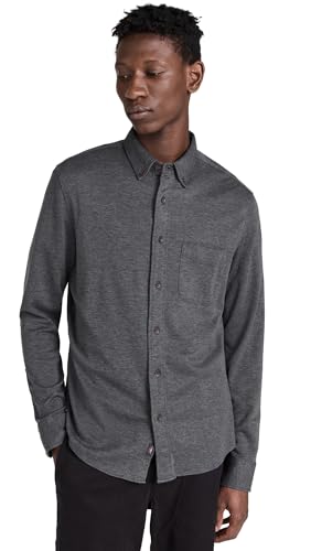 Faherty Men's Coastline Knit Shirt, Charcoal...