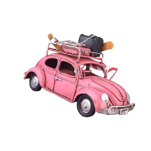 Voiture en fer rose vintage Alipis ornement de bureau chic fait main