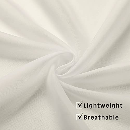Image of OVZME Sheer Ivory Curtains Light Filtering Window Drapes for Living Room Bedroom and Wedding Party, Voile Nice Vertical Sense Sliding Glass Door, Per Panel 42 by 96 Inch, Set of 2 Pieces
